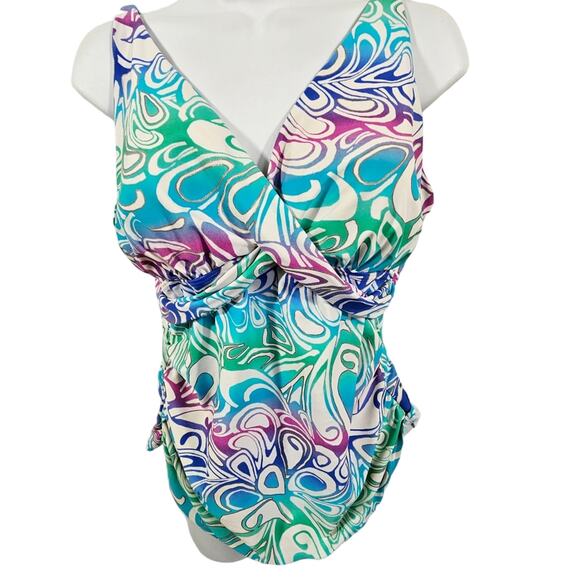 Pursuit 2-piece Multicolor Tankini Top and Bikini Bottom Swimsuit Size 14 - Picture 1 of 10